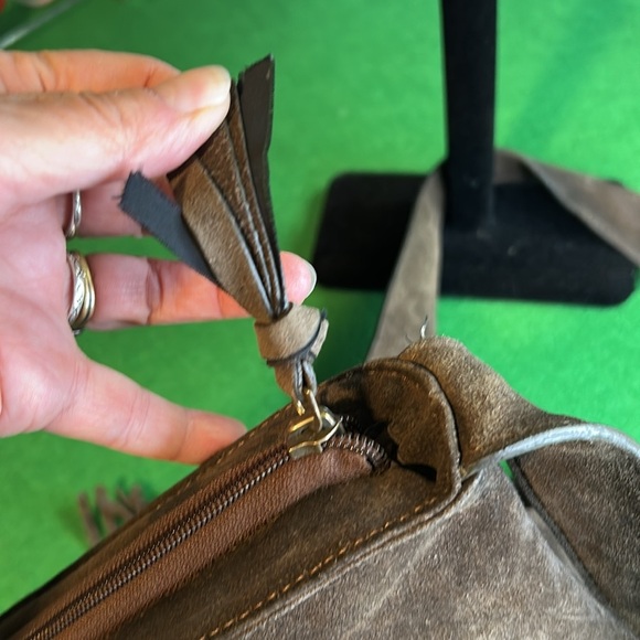 PRANA hippy leather 70’s crossbody bag with fringe made in India - Picture 6 of 16